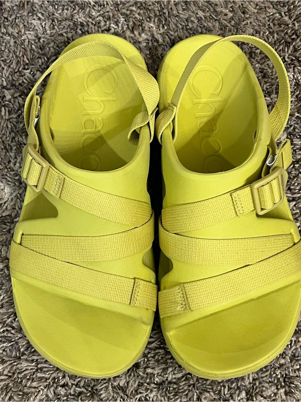 Chaco Yellow Strappy Outdoor Sandals